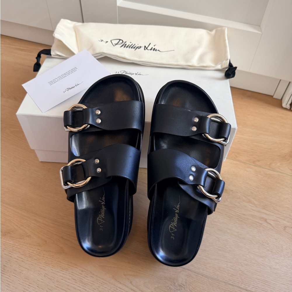 3.1 PHILLIP LIM LEATHER PLATFORM SANDALS - Picture 7 of 13
